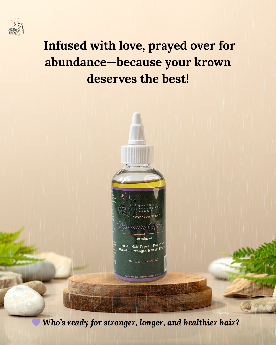 Nourishing Growth Rosemary Hair Oil | Strengthen, Hydrate & Promote Healthy Hair 4oz