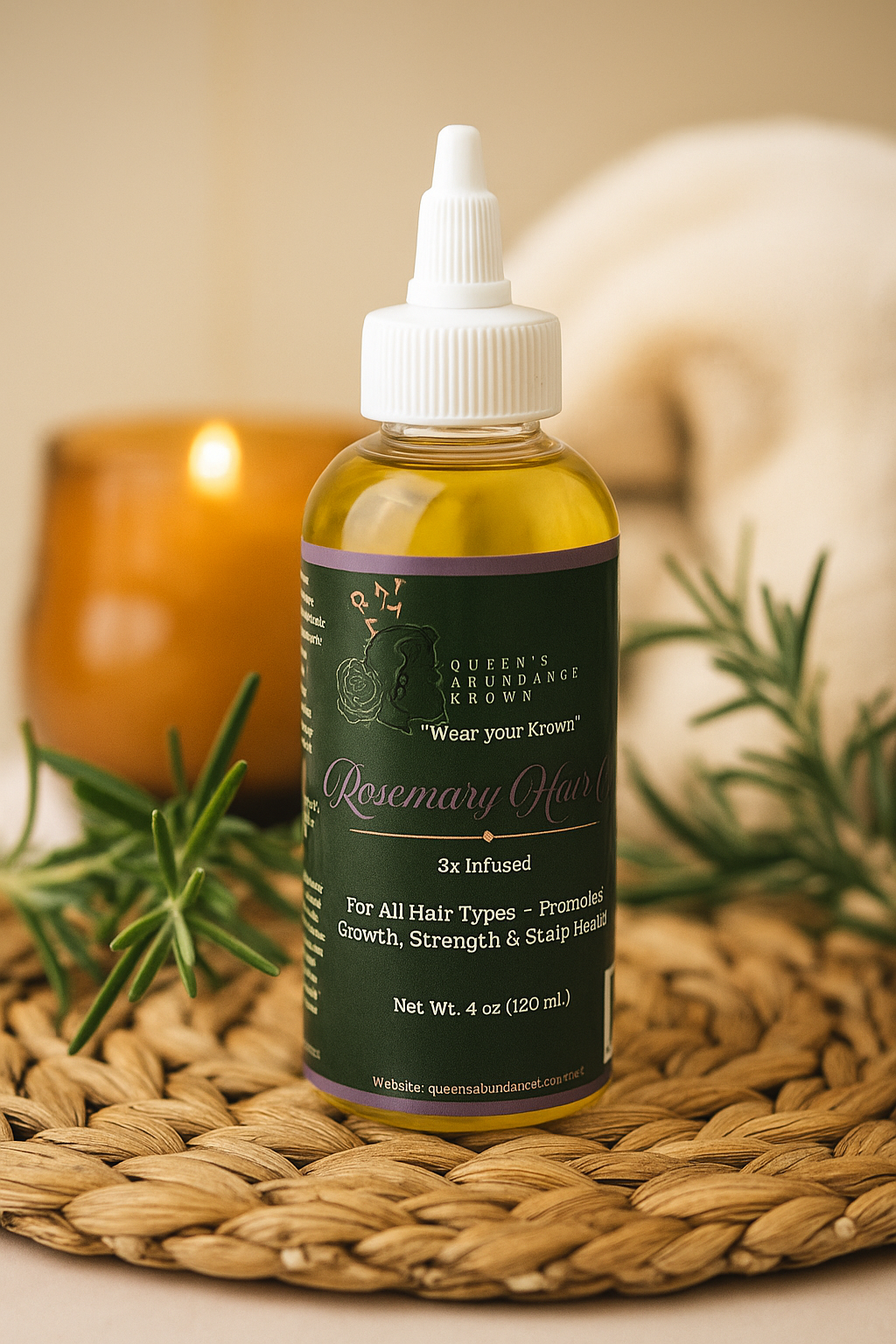 Nourishing Growth Rosemary Hair Oil | Strengthen, Hydrate & Promote Healthy Hair 4oz