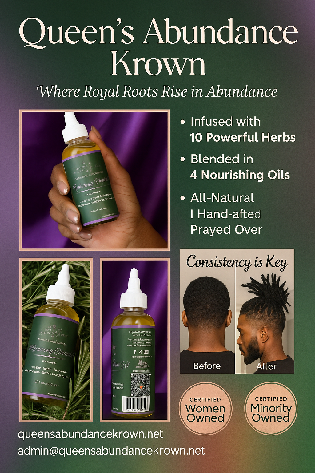 Nourishing Growth Rosemary Hair Oil | Strengthen, Hydrate & Promote Healthy Hair 4oz
